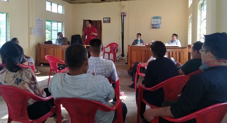 Director to Health & Family Welfare Department, Dr Nungshimeren and Additional Director, Dr Vikato during the visit to Jalukie on June 22 to oversee the preparedness of Peren District COVID-19 Task Force. (DIPR Photo)